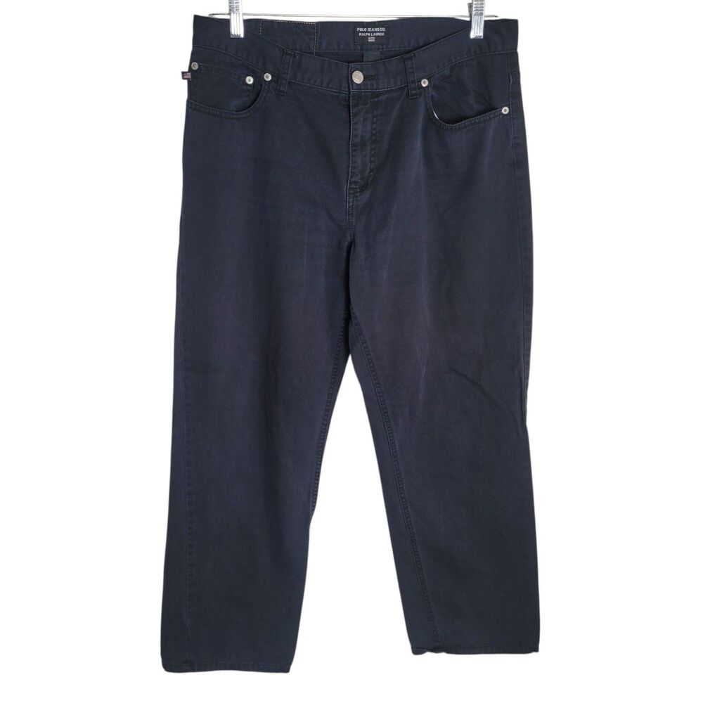 Polo Ralph Lauren Casual Trouser Pants Women's Size 14 Black Cotton Preppy USA